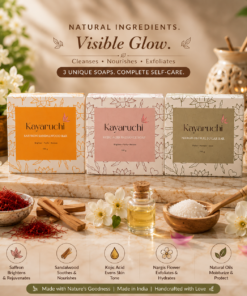 Alternative view of Kayaruchi Premium Herbal Soap Combo Pack (3 x 100g) | Kojic Acid, Saffron Sandalwood & Nargis Floral Sugar Bar